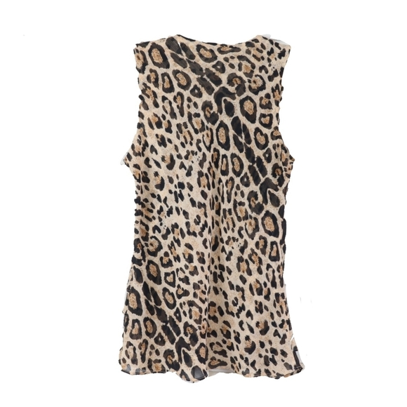 Milano Wmns S Leopard Print Sleeveless Layered Top - Picture 2 of 2